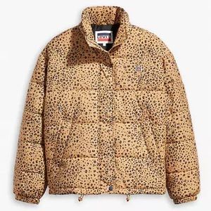 LEVI’S SYDNEY CHEETAH PRINT PUFFER COAT NWT